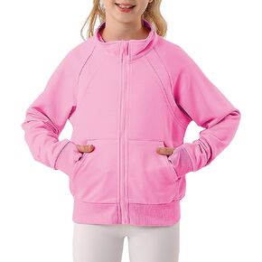 Ahegao Girl's Zip Up Hoodies Casual Hooded Sweatshirts Girls Athletic Zipper Pullover With Thumb Hole 7-14T
