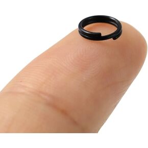 Mini Split Jump Ring with Double Lops Small Round Metal Black Key Rings Connectors for Making Handwork Charms Pendants Key Chains Ornaments DIY Crafts Accessories (6mm, Dark Black)