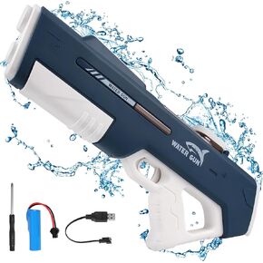 Electric Water Guns for Adults Kids, Automatic Water Reload & Shooting, Automatic Water Gun, Large Capacity Battery Powered Squirt Gun, Summer Beach Pool Backyard Outdoor Toys（White）