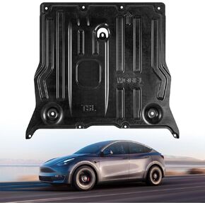 لوحة انزلاقية أمامية لسيارة Tesla Model 3 2017-2024 / Model Y 2020-2024، خفيفة للغاية مع مركب من ألياف الكربون الزجاجية تحت غطاء حماية المحرك، ملحقات Tesla، أسود