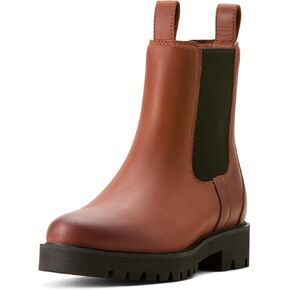 ARIAT Womens Wexford Lug Round Toe Chelsea Pull On Casual Boots Ankle Low Heel 1-2" - Brown