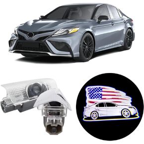 akarin 2 PCS LED Car Door Logo Lights Compatible for Camry xv70 xv50 xv40 2007-present Courtesy Projector Laser Welcome Light Puddle Lamp Easy Installation Car Accessories (forward 2)