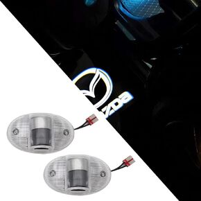 2Pcs Compatible for mazzda 6 2009-2013 Non-Fading Car Door Logo Projector Lights LED Door Courtesy Welcome Ghost Shadow Light Puddle Lamp (mzda, fit for mazzda 6 2009-2013)