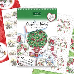 Katy Sue Christmas Variety Paper Craft Pad for Christmas Card Making, Crafting & Scrapbooking. Not Die Cut.