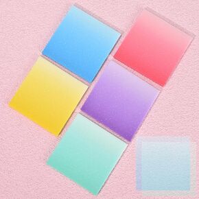 BAYTORY 250 Sheets Glitter Transparent Sticky Notes, 3 x 3 Clear Memo Pads, Waterproof Self-Stick Note, See Through Aesthetic Self-Adhesive Note for Bible Accessories (Gradient Color)