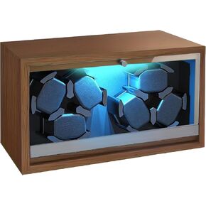 Watch Winder for Automatic Watches,6 Automatic Watch Shaker Wooden Double Watch Winder with Super Quiet Motor, Blue LED Light & Flexible Watch Pillows for Lady and Man Watches,Gift for Man