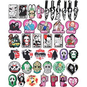 UNN Pack of Halloween Skull Shoe Charms Horrible Movie Shoes Decorations for Party Favor