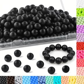 160PCS Silicone Beads,25 Colors 15mm Silicone Beads Bulk for Keychain Making Silicone Rubber Focal Beads for Pens Keychain Beadable Pen Beads for Necklace Jewelry Bracelets DIY Crafts Making