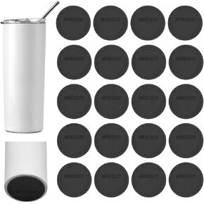 Rubber Bottoms for Sublimation Tumblers Protective Anti-Slip Silicone Bottom with Adhesive, Non-Slip Silicone Coaster Rubber Bottom for Wine Tumblers, Skinny Straight Tumblers, and Mason Jars (60Pcs)