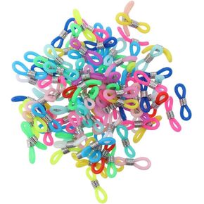 Glasses Holder Loop 100Pcs 8-Sahped DIY Mixed Color Eyeglass Chain Loops Adjustable Rubber Mask Chain Accessories Glasses