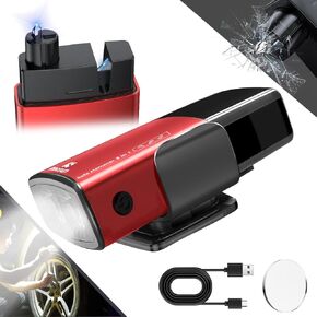 Window Breaker - Upgraded Safe Hammer Glass Breaker Under Water, Car Hammer Seatbelt Cutter Window Breaker Emergency Escape Tool, 3 in 1 Glass Breaker for New Cars (Red 2PCS)