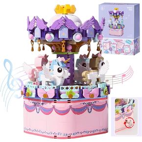 RIXINC Rotating Ferris Wheel Model Building Sets with Music Box, Girls toys 6 7 8 9 10 11 12 13 14 years old and up, Toys for Girls Christmas and Birthday Gifts for Adults and Kids (710pcs)