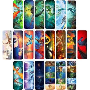 20 pcs Wings of Fire Bookmarks - from Wings of Fire Book 1-15 Author Tui Sutherland Bookmark Merch for Book Fans, Kawaii Dragon Lovers, Party Favor, Student Rewards