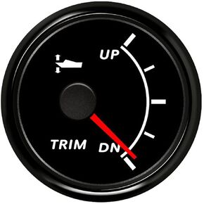 IP67 Waterproof 0-190 ohm Signal 52mm Marine Trim Gauge UP DN Boat Trim Balance Gauge Meter Trim Tilt Indicator with Red Backlight