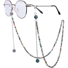 TUMBEELLUWA Healing Crystal Beaded Eyeglasses Chain Mask Lanyard Sunglasses String Cord for Women Men