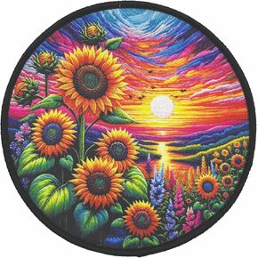 4" Sunflowers Iron-on/Sew-on Patch, Flower Nature Patch for Clothing Jacket Backpack