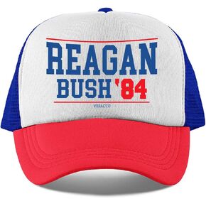 Veracco Reagan Bush '84 Trucker Hat Mesh Back with Adjustable Snapback Strap