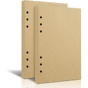 2 Packs A5 Blank Vintage Refillable Paper, Retro A5 Binder Refills Paper for 6-Ring Binders Planner Traveller Journal Notebook Dairy, Blank Filler Paper, 80 Sheets 160 Pages, Blank