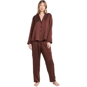 Lunya Women's Washable Silk Long Sleeve Pants Set