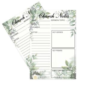 Hodmopli 100Pcs Church Notes Card prayer request 5.5 x 8.5 Inch journal Sermon Note Card Colorful Church Note Taking Supplies Religious Card