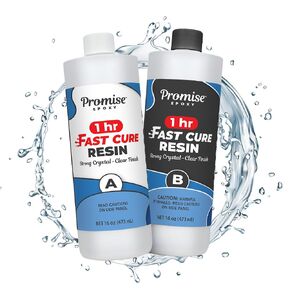 Fast Cure Resin - Crystal Clear UV-Resistant, Self-Leveling, No VOCs with 1-Hour Demold Time - Great for Jewelry, Coatings, and Tumblers - Use with Mica Powder and Alcohol Ink (1 Gallon)