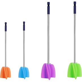 2 Big+2 Small Silicone Resin Mixer Paddles for Drill, Epoxy Mixer Attachment for Drill, Paint Mixer/Paint Stirrer for Mixing Resin, Epoxy, Silicone Molds