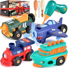 Take-Apart Electric Building Toys, Toddler & Kids Tool Set with Motor & Electric Drill, STEM Educational Construction Toy for Ages 3+, Enhances Hands-On Skills for Preschool & Kindergarten Boys Girls