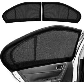 2 PCS ANBUY Car Window Sun Shades, Breathable Mesh Privacy Shade for Auto Side Window, Fits Most Cars, Privacy Protection, UV and Sun Rays Blocker (Black)