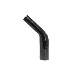 HPS HTSER45-050-075-BLK Silicone High Temperature 4-ply Reinforced 45 degree Elbow Reducer Coupler Hose, 100 PSI Maximum Pressure, 2.5" Leg Length on each side, 1/2" > 3/4" ID, Black