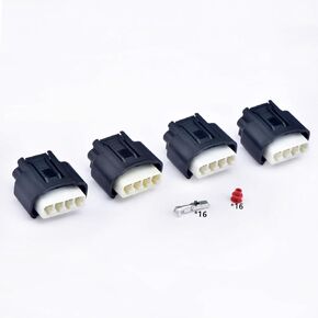 4PCS 4 Pin Plug Auto Connector 90980-11885 7283-7449 Ignition Coil Waterproof Black Socket Kit fit for Toyota Matrix Camry Highlander Yaris Prius RAV4 Solara Celica Echo Spyder 2000-2010