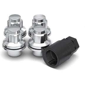 White Knight M12x1.25 Wheel Locks for Select Nissan and Infiniti. Chrome Med Mag with Washers, 45600AM - 4 Pack