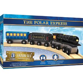 MasterPieces Wood Train Sets - The Polar Express 3 Piece Train Set - Officially Licensed Toddler & Kids Toy