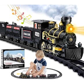 Letapapa Christmas Train, Train Sets for Boys, Model Train w/Smoke, Light & Sounds, Battery Powered Train Toy for Toddler, Christmas Tree Train for 3 4 5 6 7 8 Year Old Boys Girls