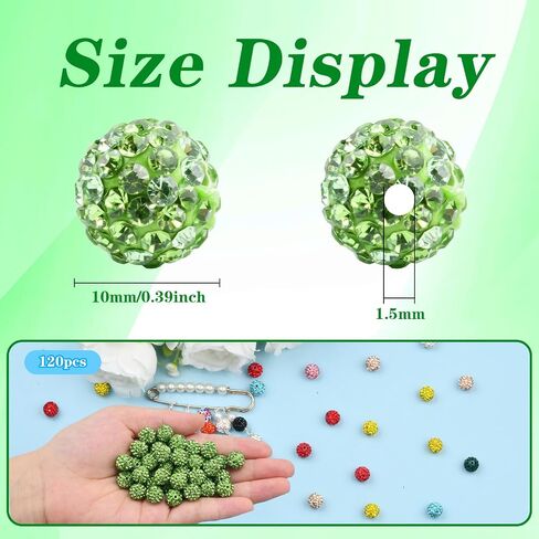 120pcs 10mm Rhinestone Clay Beads, Polymer Fancy Bling Beads for Baseball Necklace, Round Shamballa Disco Sparkly Beads for Jewelry Making-Dark Blue in Kuwait
