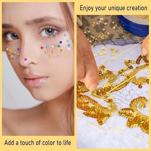 NACHLYNN 16800 Pcs 6MM Bulk Loose Sequins 15 Colors Rainbow Round Cup Sequins Flat Beads Round with Holes for DIY Crafts Sewing Wedding Christmas Jewelry Making Nail Arts Crafts in Kuwait