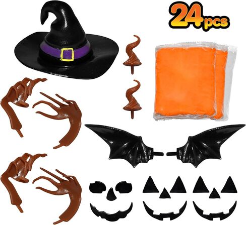 مجموعة أدوات بناء Buddiez Jack-O-Lantern Craft المكونة من 3 قطع - قم ببناء واللعب وعرض 3 فوانيس Jack-O-Lanterns من الطين الجاف بالهواء للهالوين والخريف، رائعة لحفلات أعياد الميلاد، أو الخدعة أو الحلوى، للأطفال من سن 5 سنوات فما فوق in Saudi Arabia