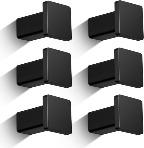 Metal Wall Hooks for Hanging,6 Coat Hooks Wall Mount,Heavy Duty Black Decorative Hooks for Cubicle Entryway,Bathroom Shower Hand Towel Hooks Hangers for Clothes Robe (Round) in Saudi Arabia