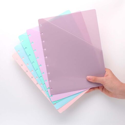 Discbound Dividers with Pockets Discbound Notebook 7x9.25'' Divider 9 Disc Bound Classic Size Planner Inserts Pocket 5pcs Plastic Index Dividers for Binder Folder Office in Saudi Arabia