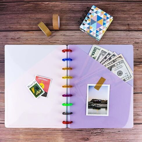 Discbound Dividers with Pockets Discbound Notebook 7x9.25'' Divider 9 Disc Bound Classic Size Planner Inserts Pocket 5pcs Plastic Index Dividers for Binder Folder Office in Saudi Arabia