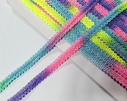 YYCRAFT Gimp Braid Trim 1/2 بوصة × 18 ياردة من The Yard زخرفة جديلة كلاسيكية منسوجة 12 مم، وردي فاقع in Saudi Arabia