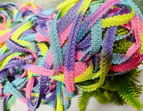 YYCRAFT Gimp Braid Trim 1/2 بوصة × 18 ياردة من The Yard زخرفة جديلة كلاسيكية منسوجة 12 مم، وردي فاقع in Saudi Arabia