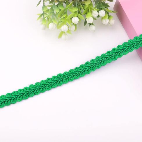 YYCRAFT Gimp Braid Trim 1/2 بوصة × 18 ياردة من The Yard زخرفة جديلة كلاسيكية منسوجة 12 مم، وردي فاقع in Saudi Arabia