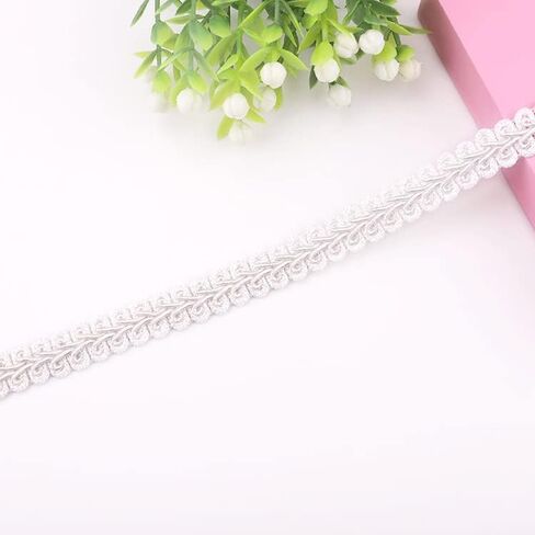 YYCRAFT Gimp Braid Trim 1/2 بوصة × 18 ياردة من The Yard زخرفة جديلة كلاسيكية منسوجة 12 مم، وردي فاقع in Saudi Arabia