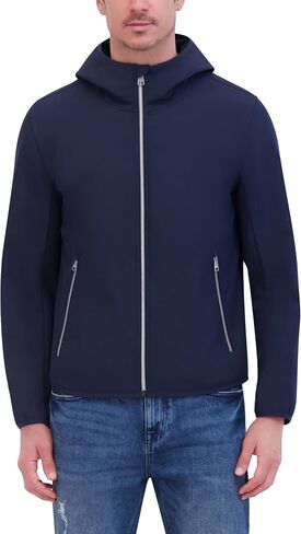 Kenneth Cole Men's Hooded Soft Shell with Coil Zip Detail in Saudi Arabia
