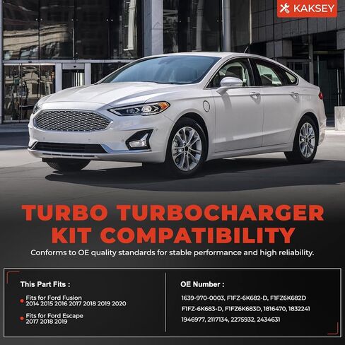 مجموعة الشاحن التوربيني تناسب Ford Fusion 2014-2020، وEscape 2017-2019 مع مشغل بوابة النفايات وحشية، استبدل 1639-970-0003 in Saudi Arabia
