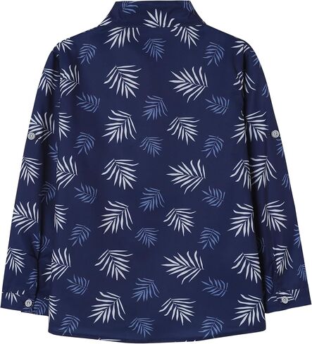 YALLET Boys Button Down Dress Shirt Long Sleeve Paisley Printed Shirts Hawaiian Casual Patterned Top for Kids 6-10T in Saudi Arabia