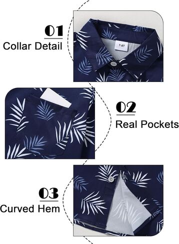 YALLET Boys Button Down Dress Shirt Long Sleeve Paisley Printed Shirts Hawaiian Casual Patterned Top for Kids 6-10T in Saudi Arabia
