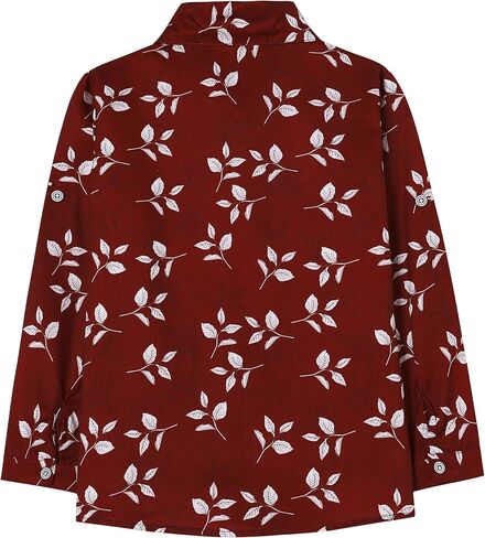 YALLET Boys Button Down Dress Shirt Long Sleeve Paisley Printed Shirts Hawaiian Casual Patterned Top for Kids 6-10T in Saudi Arabia