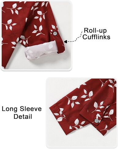 YALLET Boys Button Down Dress Shirt Long Sleeve Paisley Printed Shirts Hawaiian Casual Patterned Top for Kids 6-10T in Saudi Arabia