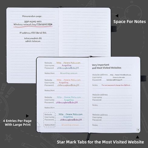 SZXEOE Password Keeper Book with Alphabetical Tabs, Password NoteBook for Seniors, Medium Size Address Book for Internet Website Log in Detail, Password Organizer Logbook for Home Office (Black) in Saudi Arabia